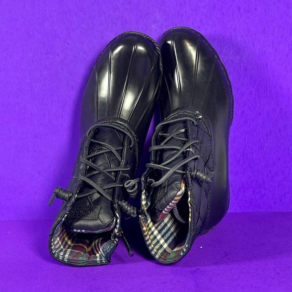 Sperry Women's Black Saltwater Nylon Quilted Rain/Duck Boots Shoe Size 10 -NEW - Picture 6 of 10